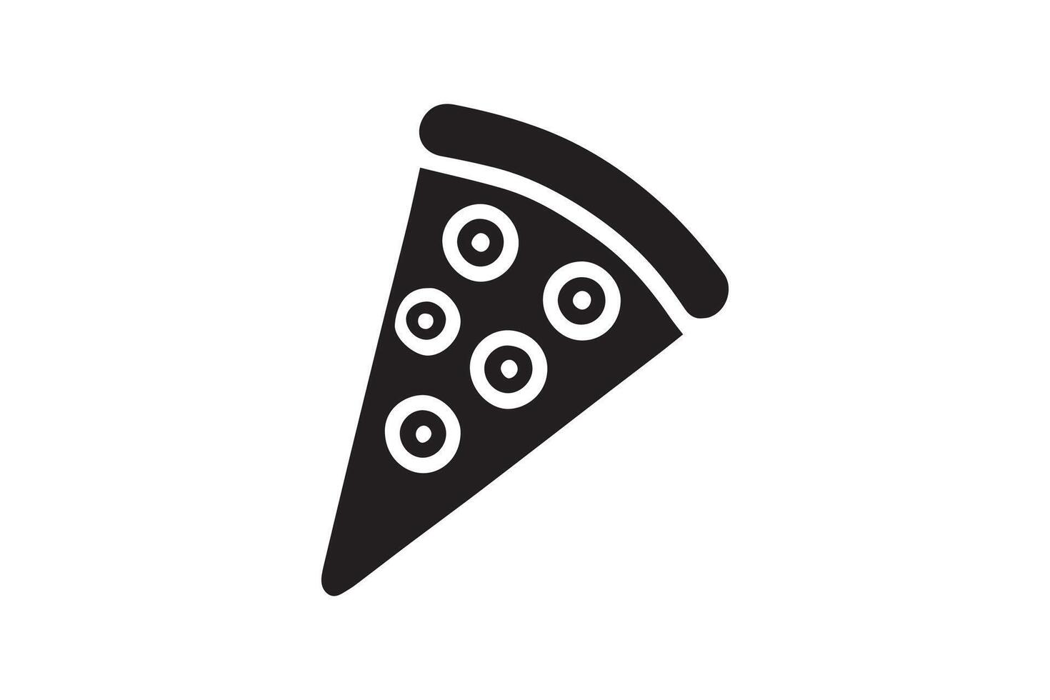 Pizza slice icon illustration on white background vector