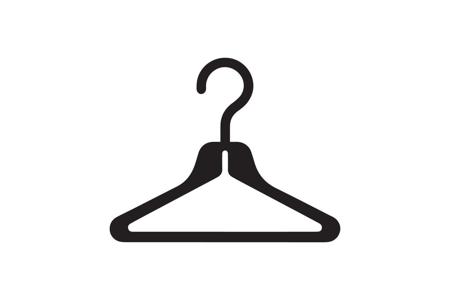 A black and white image of a hanger on a white background vector