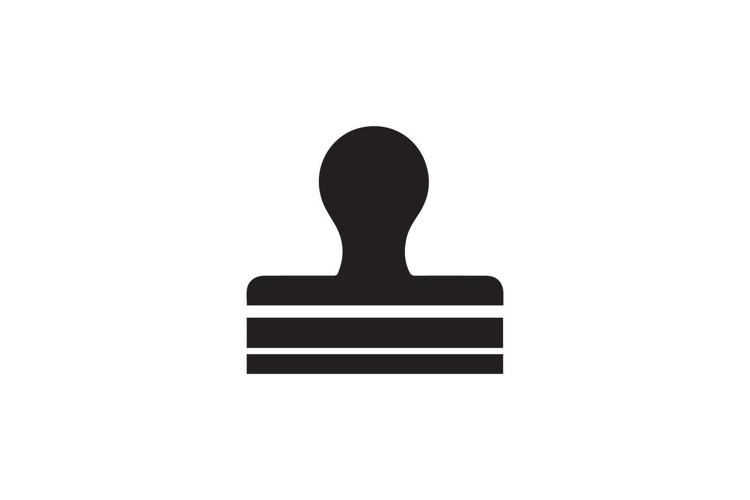 A black and white icon of a stamp vector