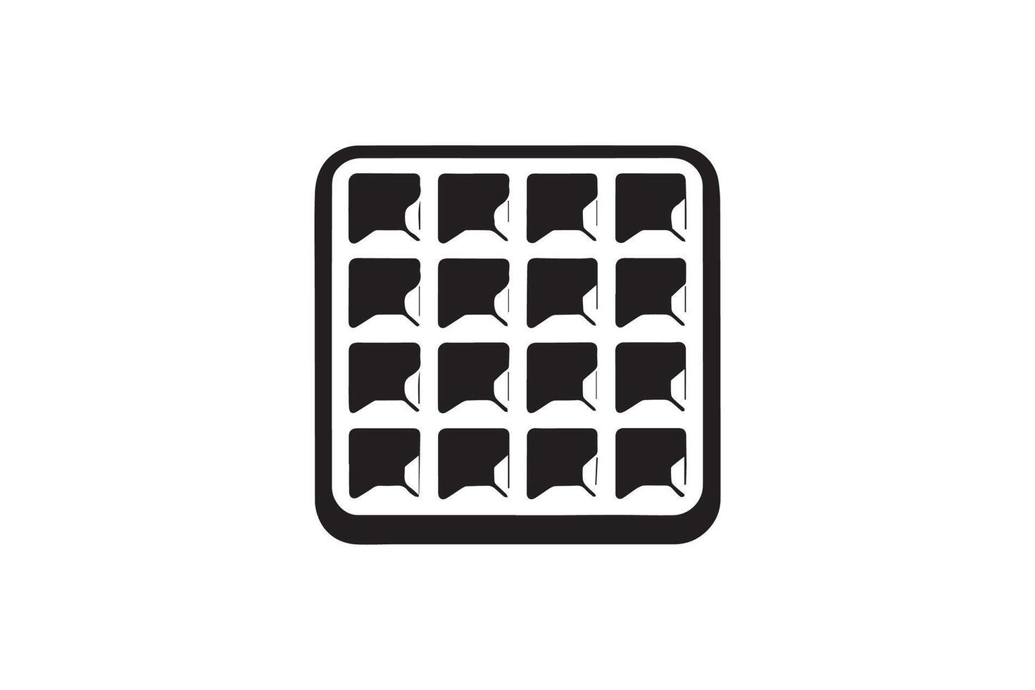 A black and white icon of a phone with a bunch of people vector