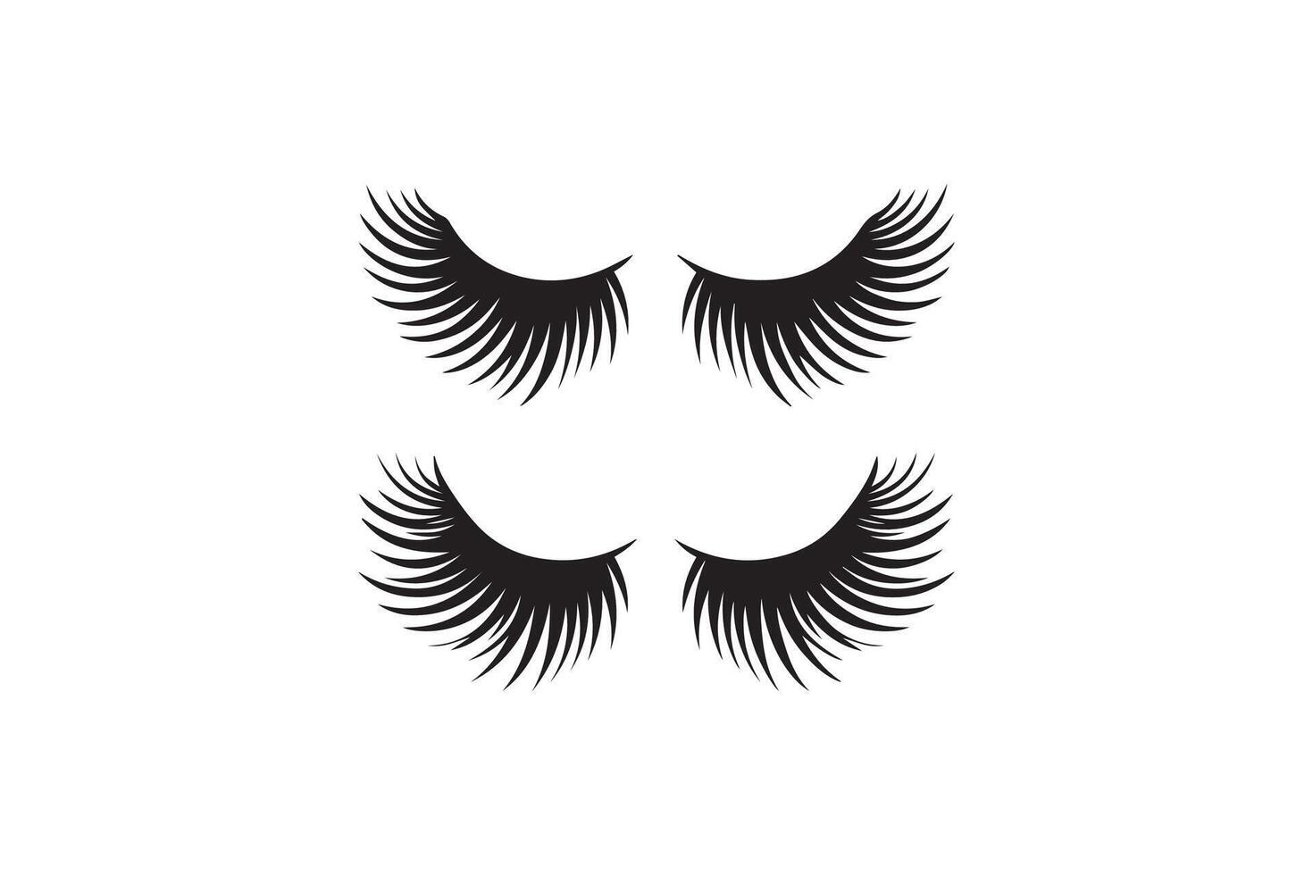 Two black eyelashes on a white background vector