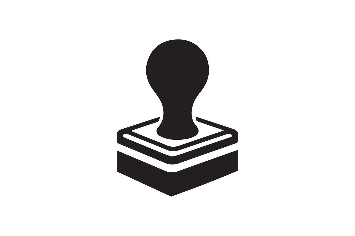 A black and white stamp on top of a box vector