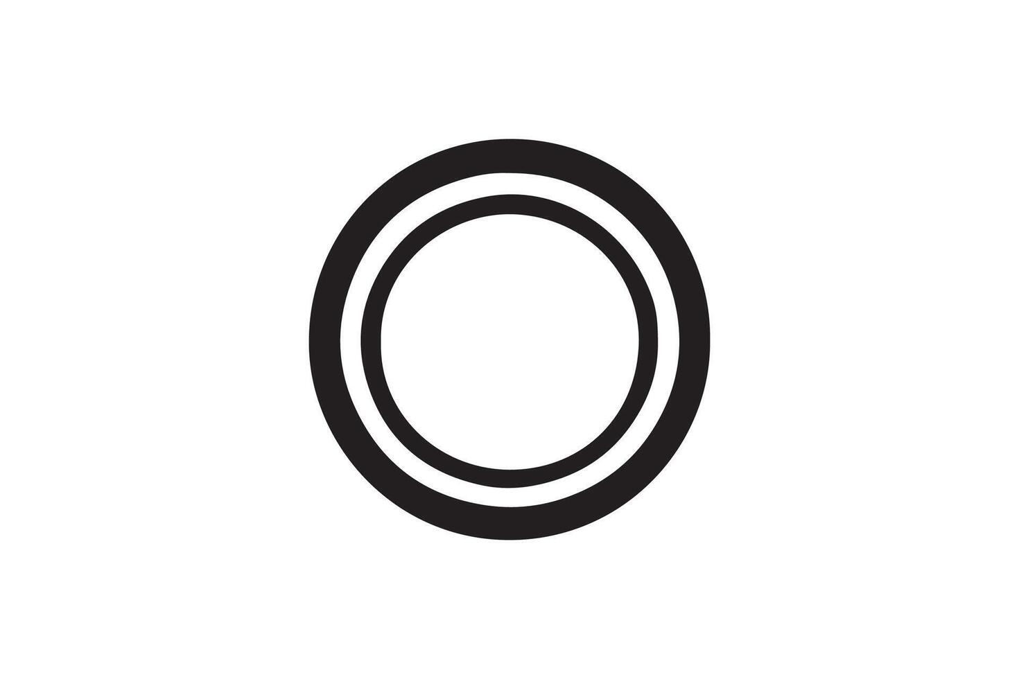 A black and white oval with a white border vector