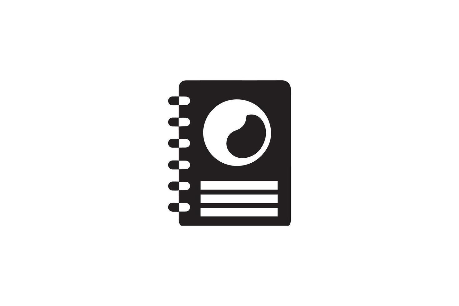 A black and white image of a notebook vector