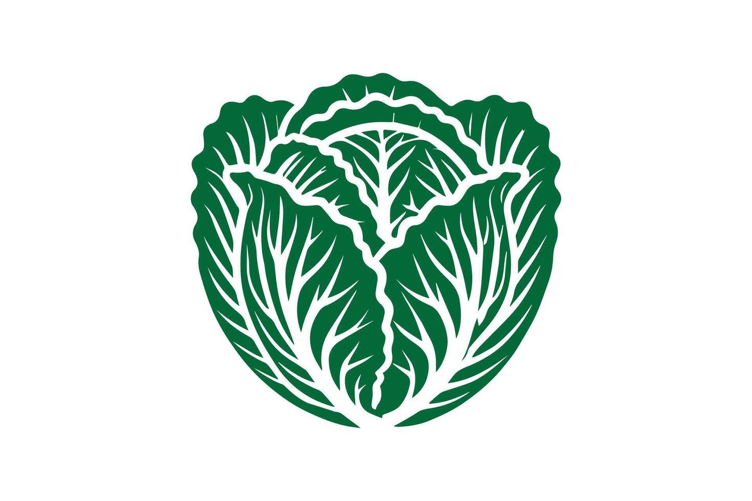 A green leafy vegetable is shown in the logo vector