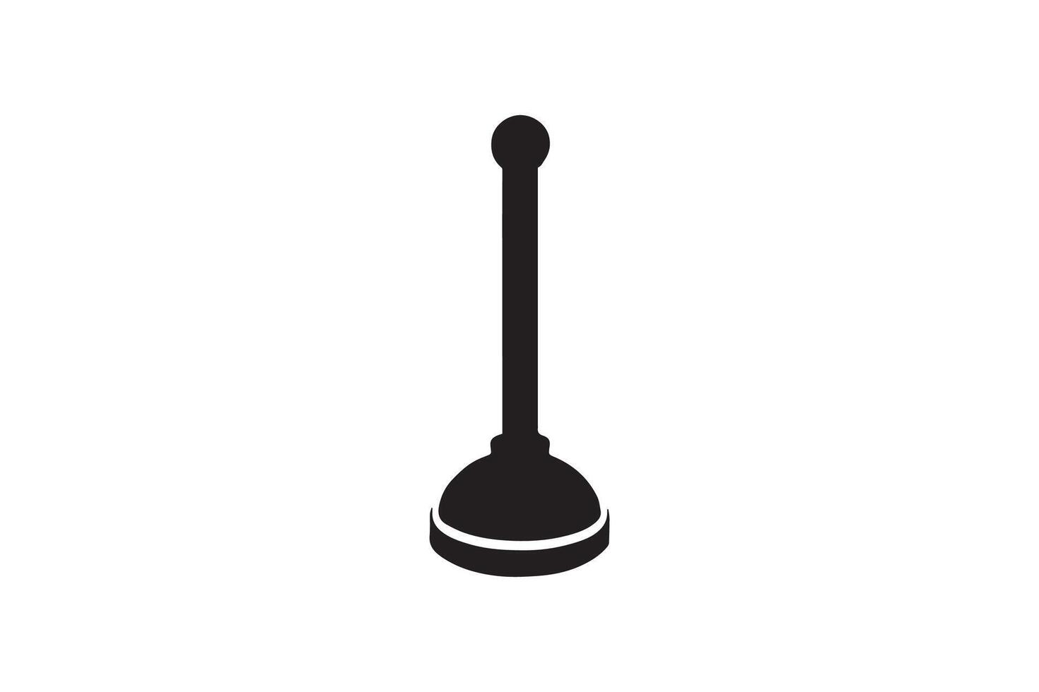 A black and white illustration of a toilet brush vector