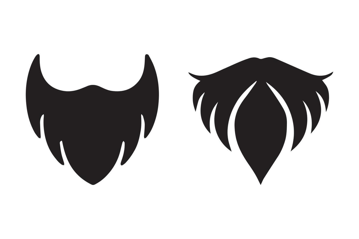 Beard and mustache icons on a white background vector