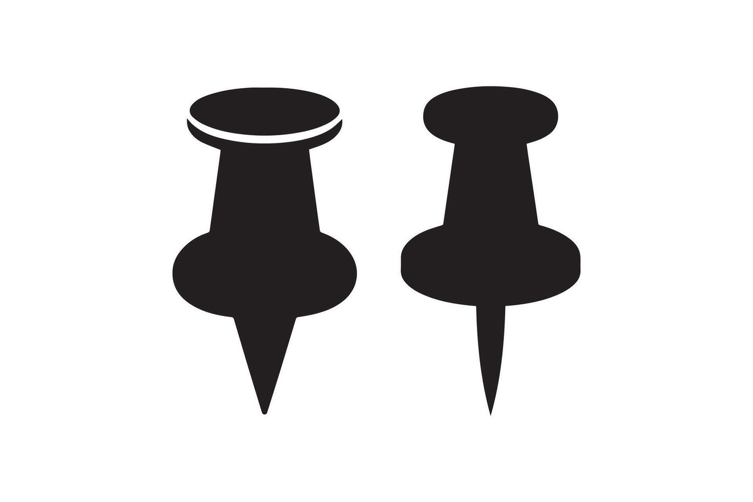 Two black and white pins on a white background vector