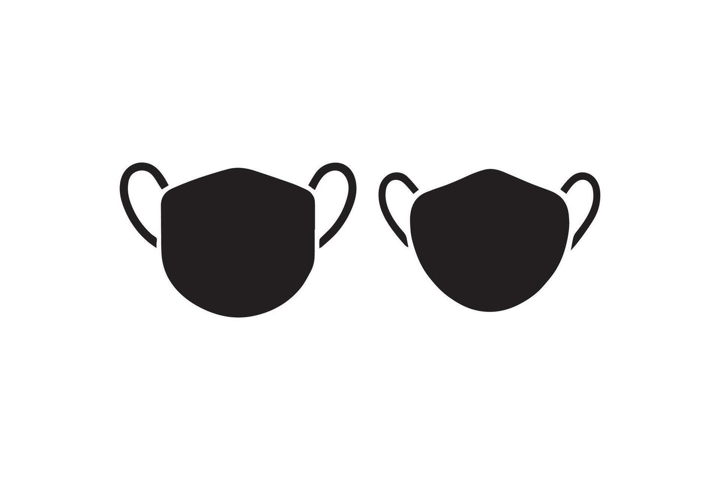 Two black masks on a white background vector