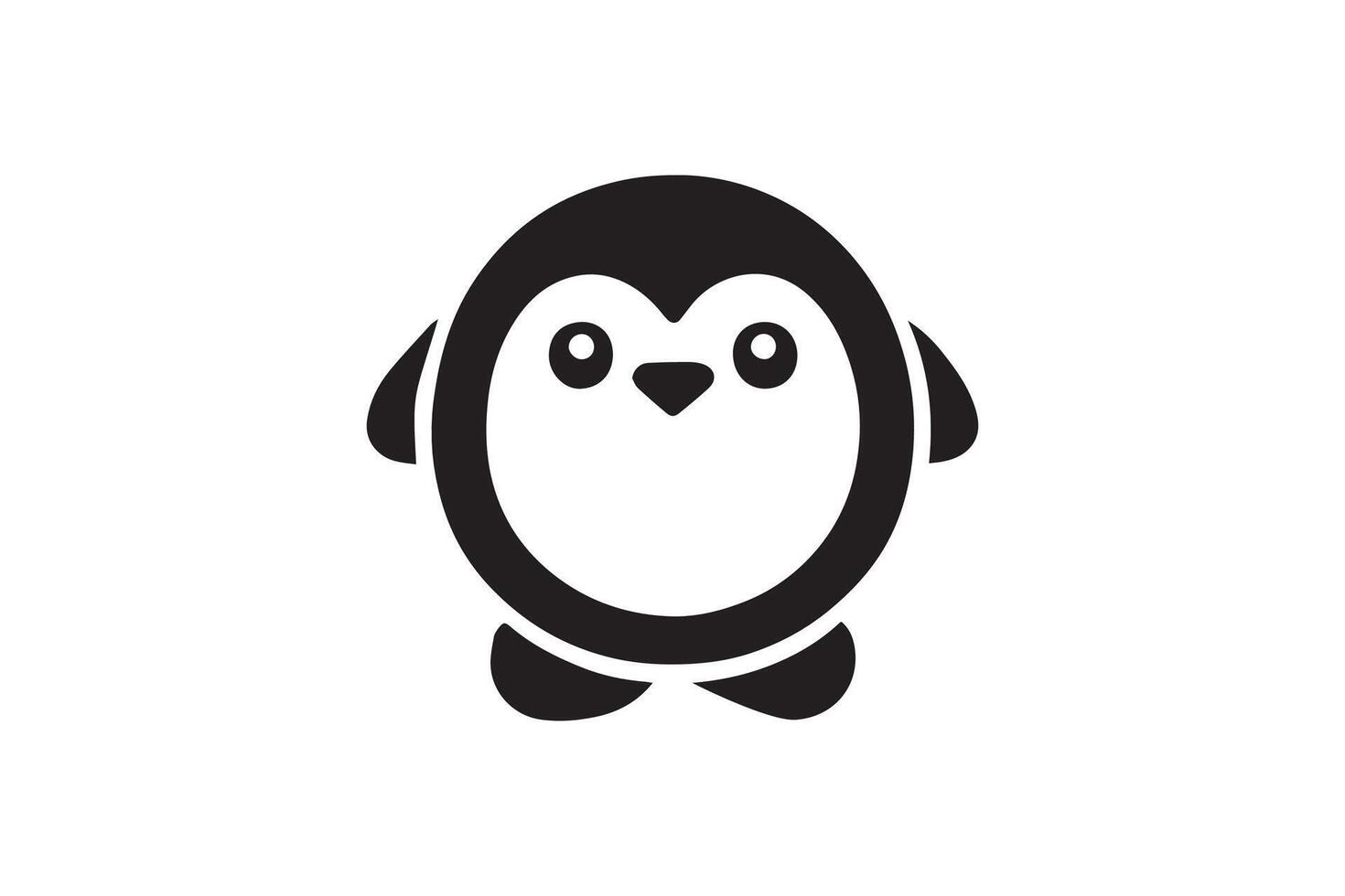 A black and white penguin icon on a white background vector
