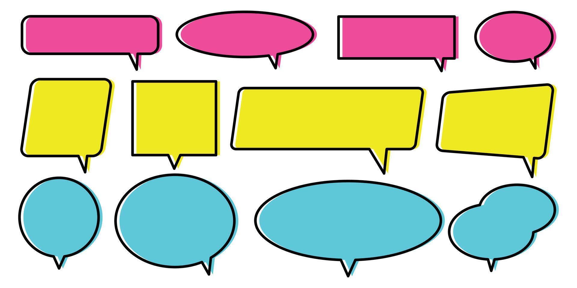 Speech bubble with outline vector