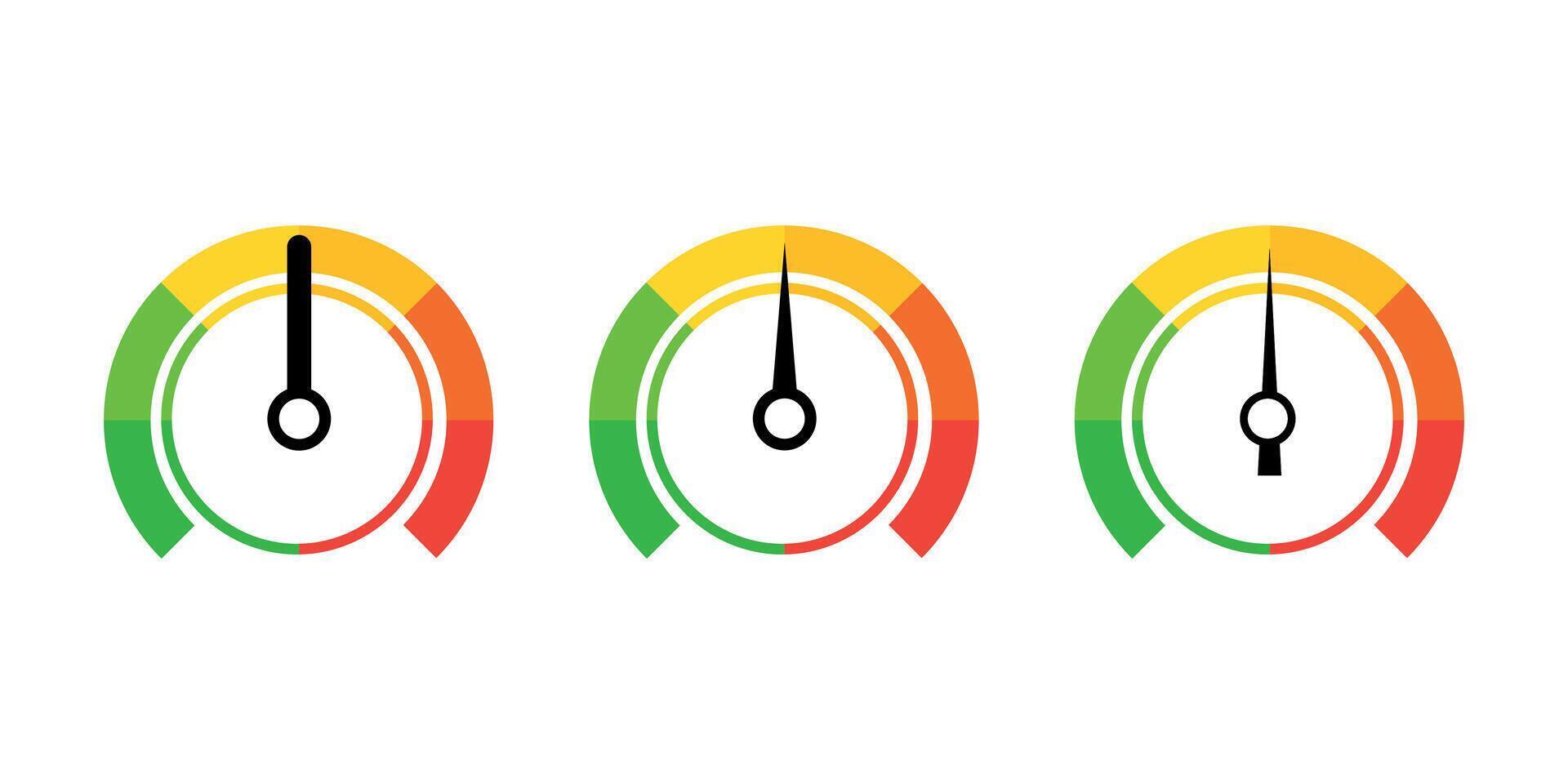 Set level rating speed meter vector