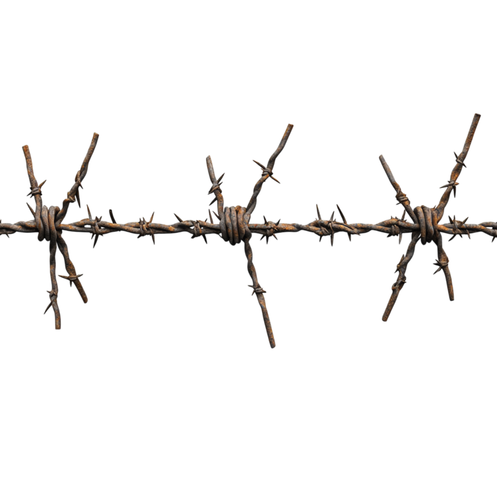 Barbed Fence against transparent background png