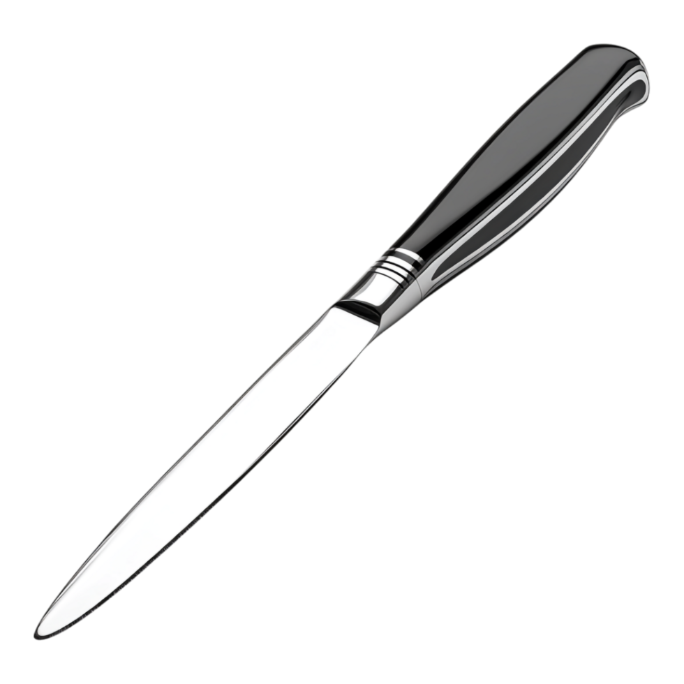 Shiny Flatware Knife for Kitchen Decoration Against Transparent Background png