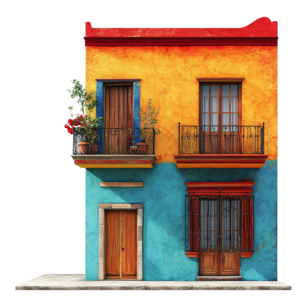 Mexican Street Corner against transparent background png