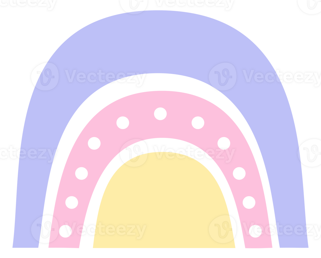 A rainbow sticker with a pink and blue background png