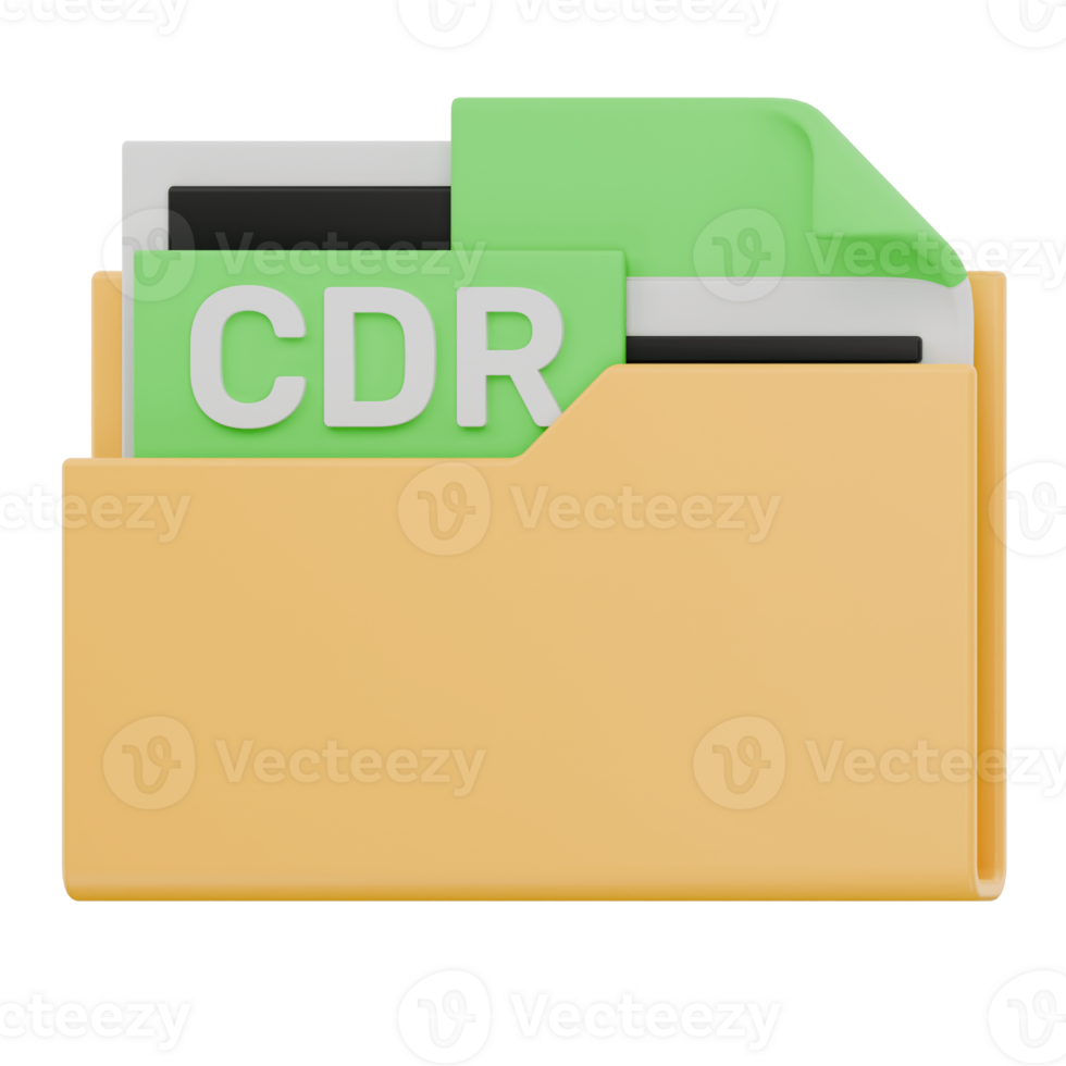 3D CDR File Folder Format Icon png