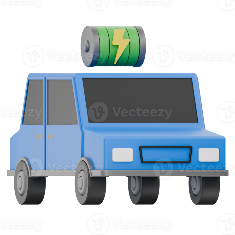 3D Electric Car Icon Representing Eco-friendly Transportation png