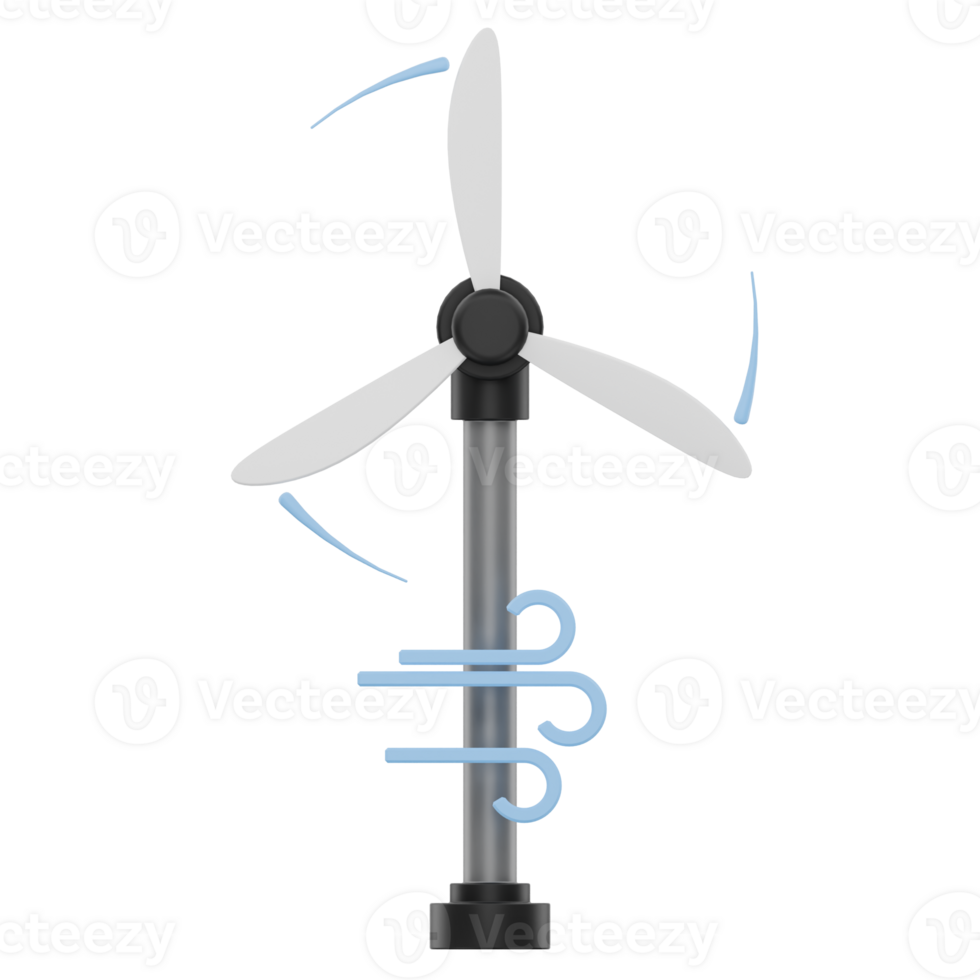 3D Wind Turbine Icon Renewable Energy Source png
