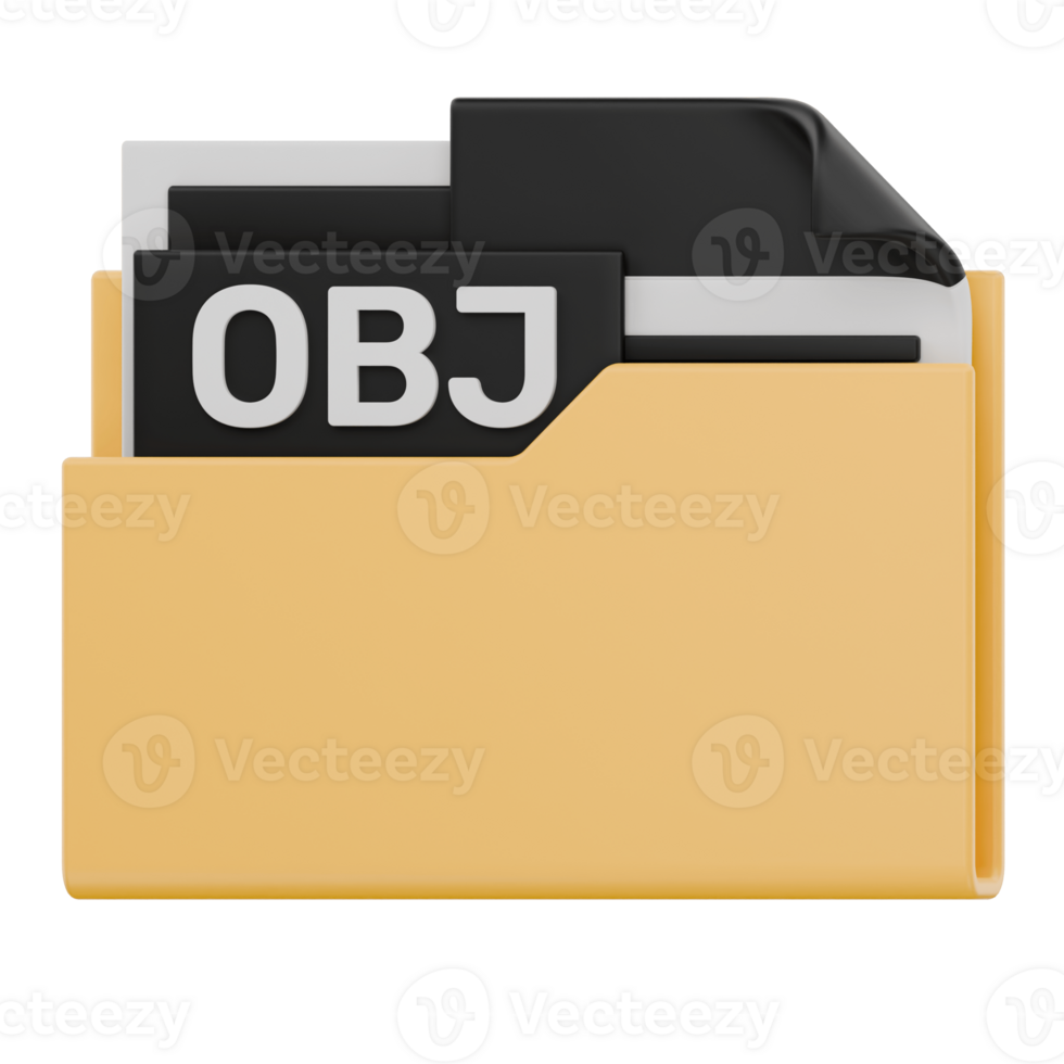3D OBJ File Folder Format Icon png
