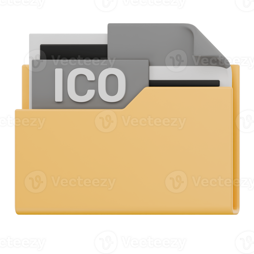 3D ICO File Folder Format Icon png