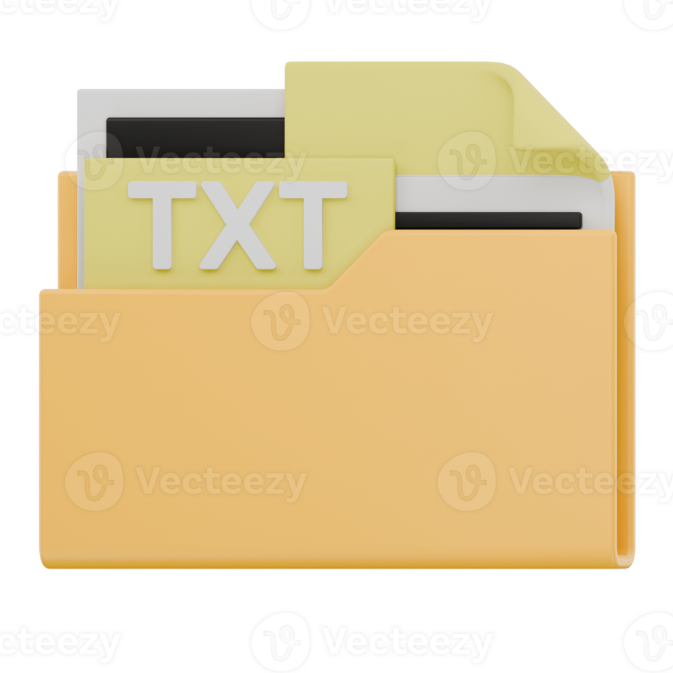 3D TXT File Folder Format Icon png