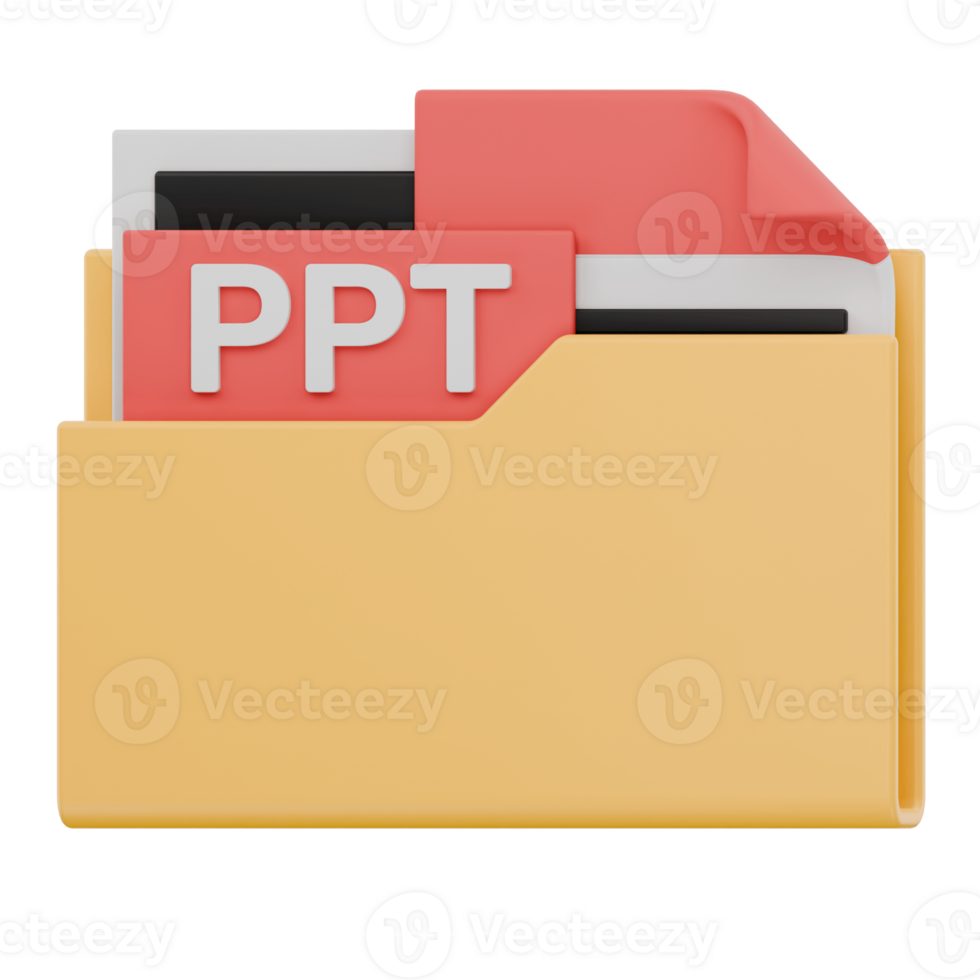 3D PPT File Folder Format Icon png