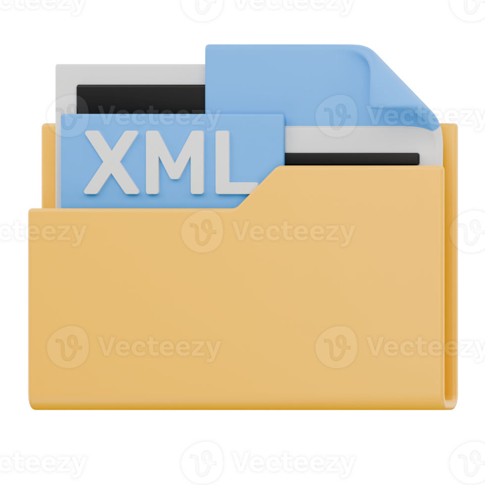 3D XML File Folder Format Icon png