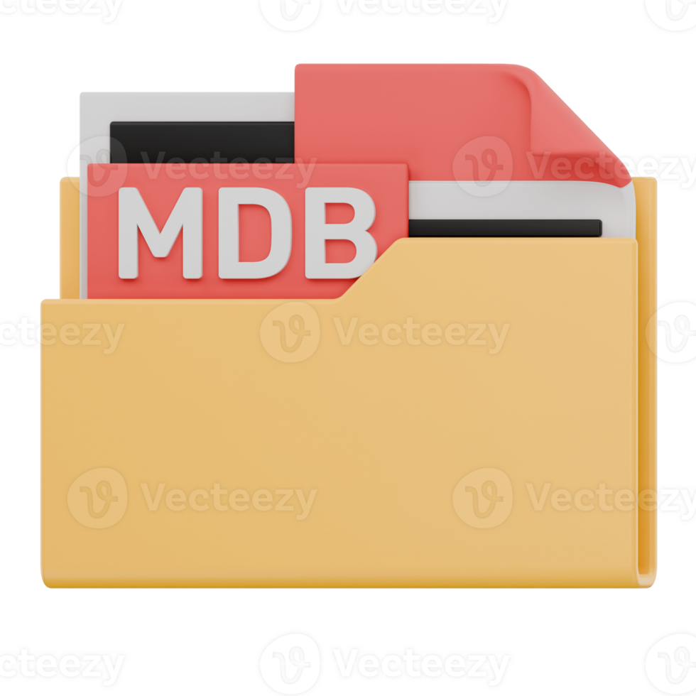 3D MDB File Folder Format Icon png