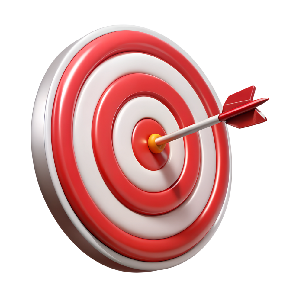 a target. Concept of goal achievement, business and finance. png