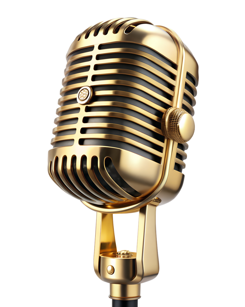 Retro style microphone in party or concert png