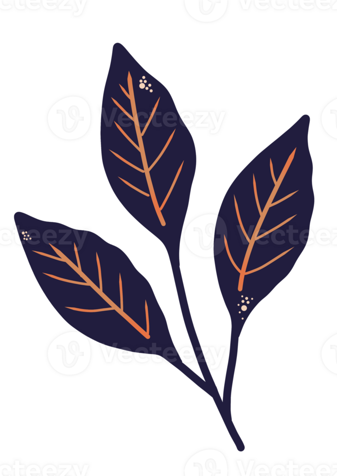 Dark mystic leaf foliage illustration png