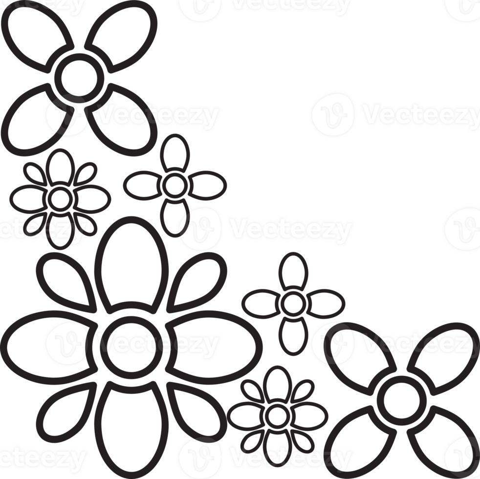 Stylish Petal Frame Outline png