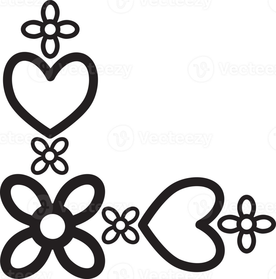 Outline Petal Frame edge design png