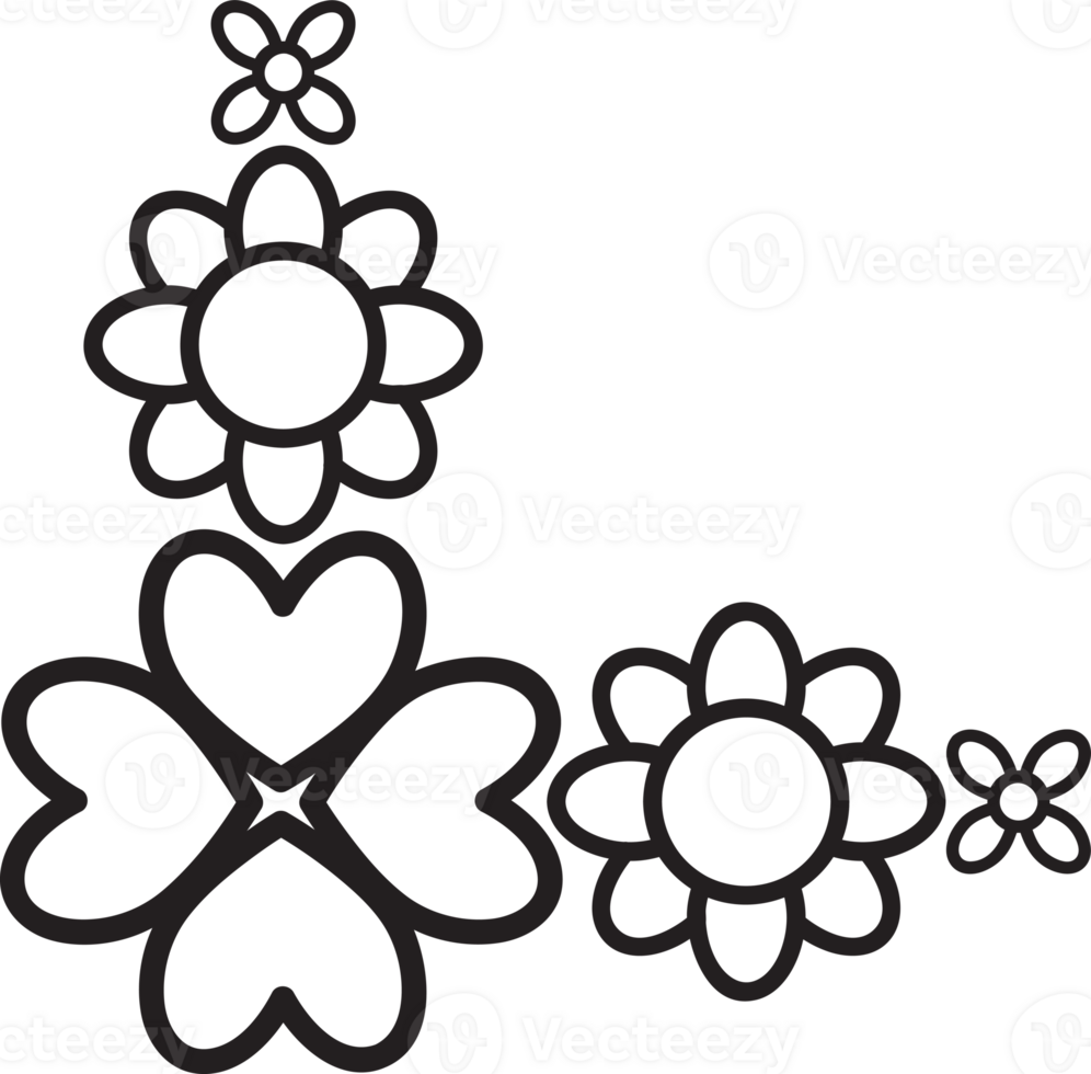 Artistic Petal Corner Frame png