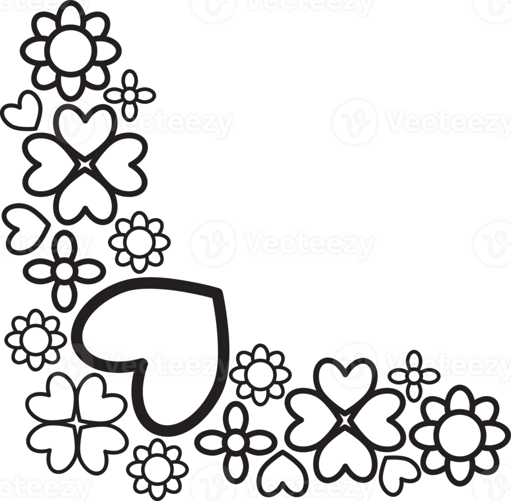 Clean Floral Corner Edging png