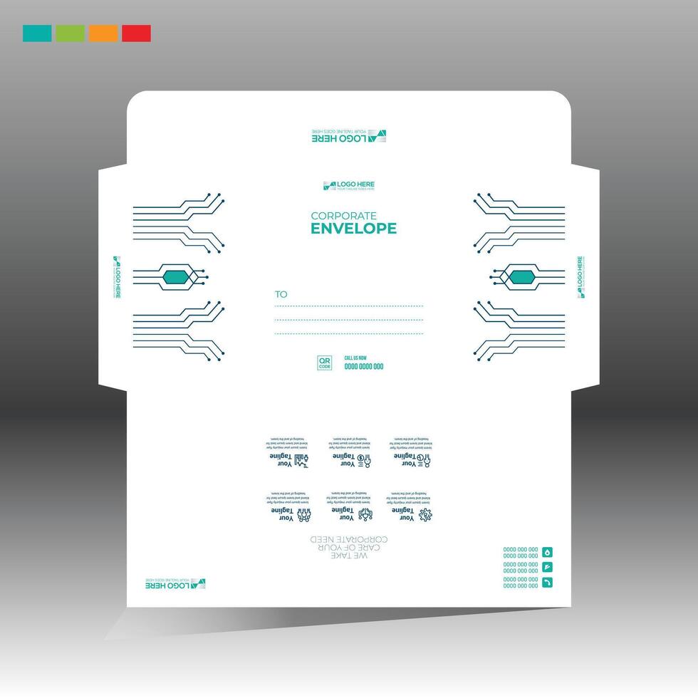 A business envelope with a computer design vector