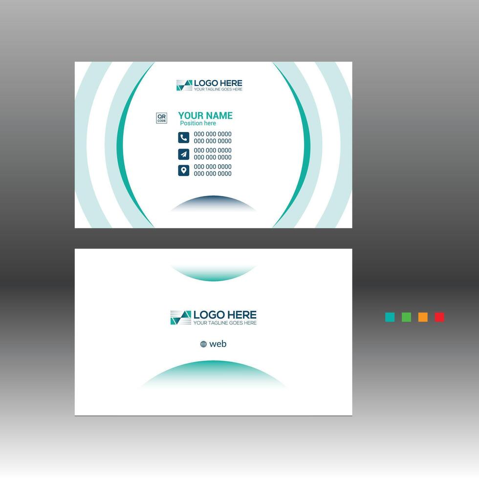 Business card template with a 4 color design vector