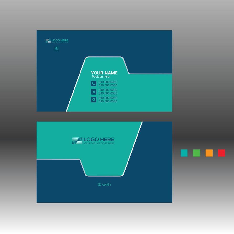 A business card with green design vector