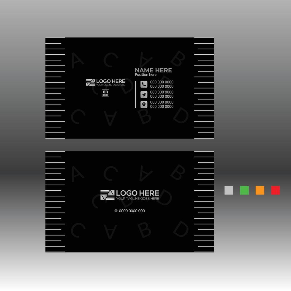 Black business card with info vector