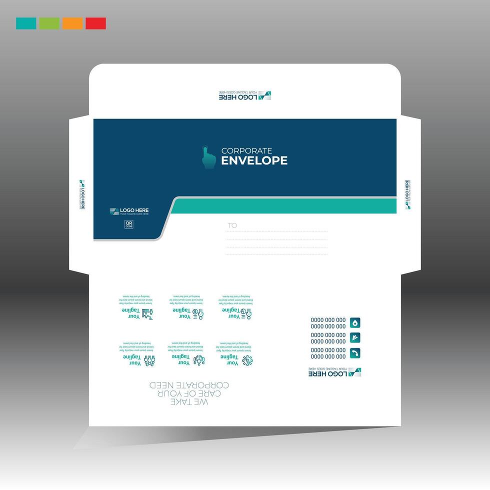 A business envelope layout vector