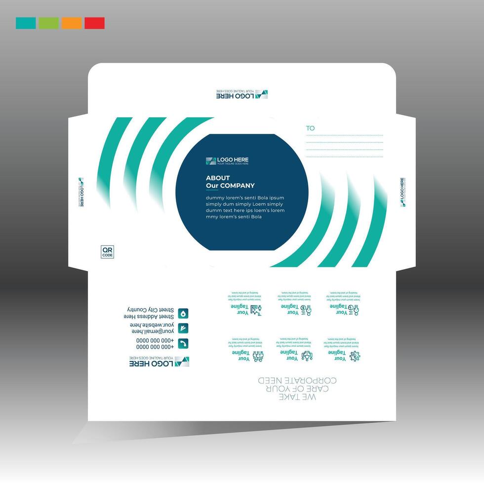 A business card with a circular design vector