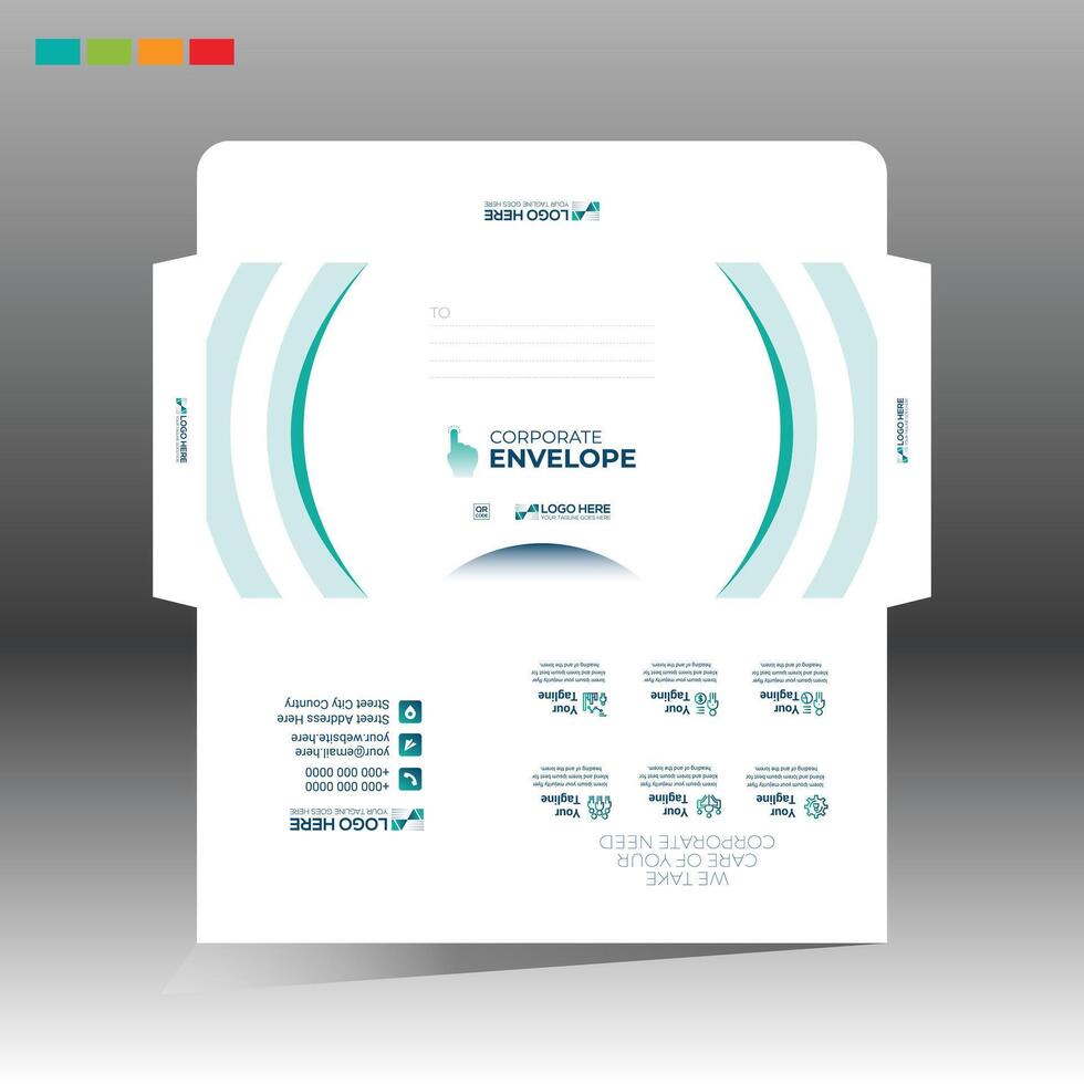 A business envelope with a business card inside vector