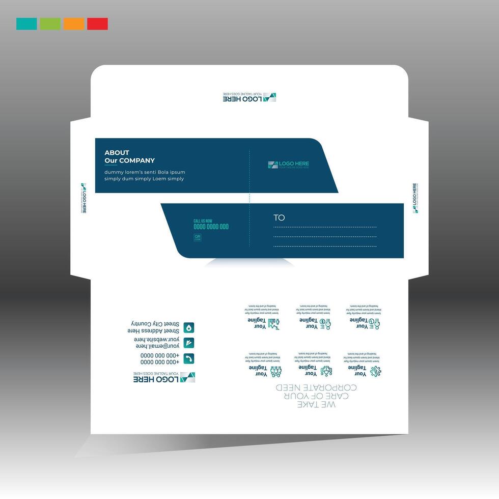 envelope for corporate work vector