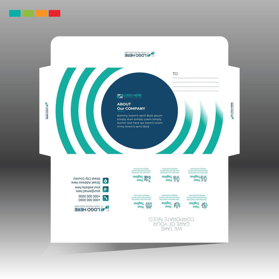 A business card with a circular design vector
