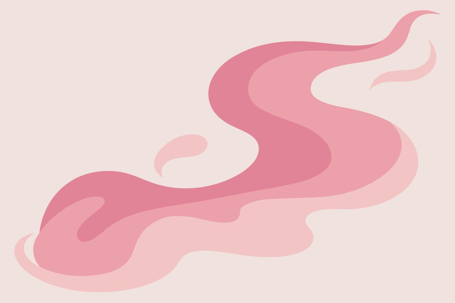 Abstract Pink Wave Design Fluid, Swirling, Pastel, Organic Shapes vector