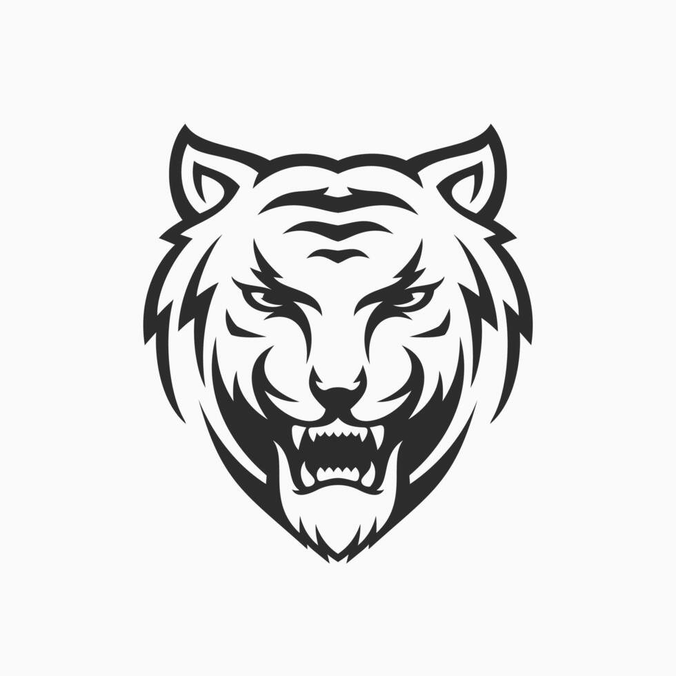 tiger head face logo icon template vector