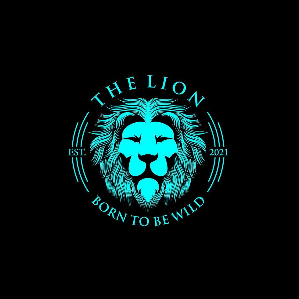 lion logo blue color vector
