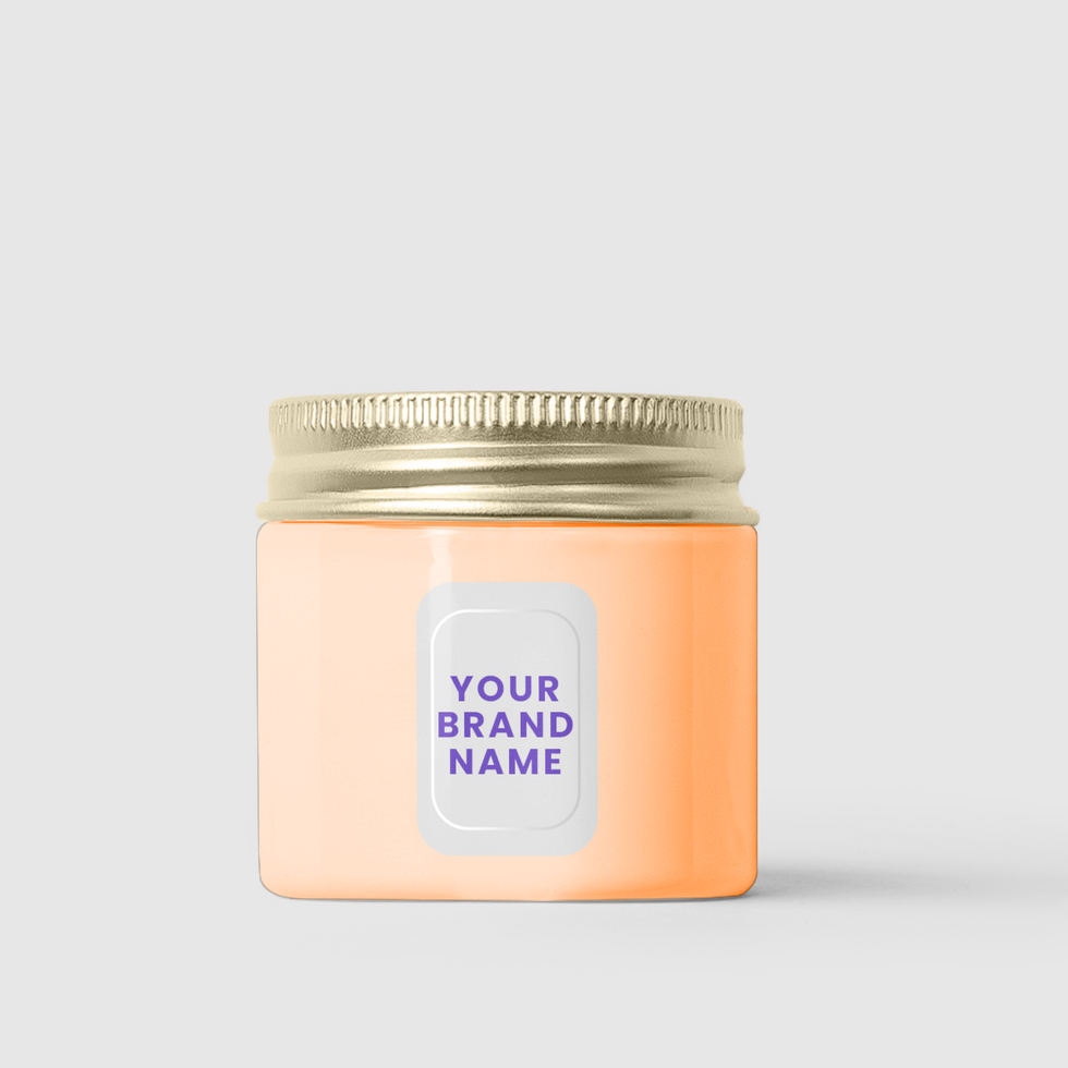Peach Cosmetic Jar Mockup psd