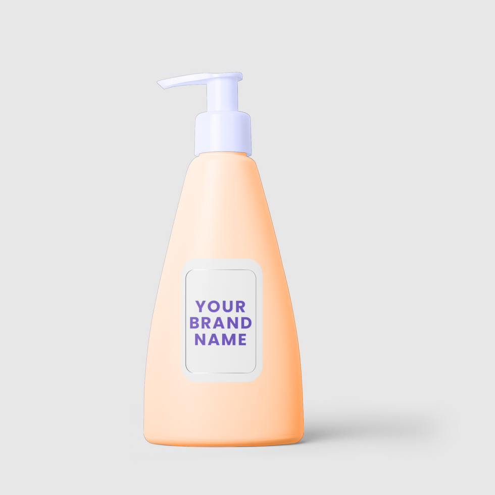 Peach-Colored Pump Bottle Mockup psd